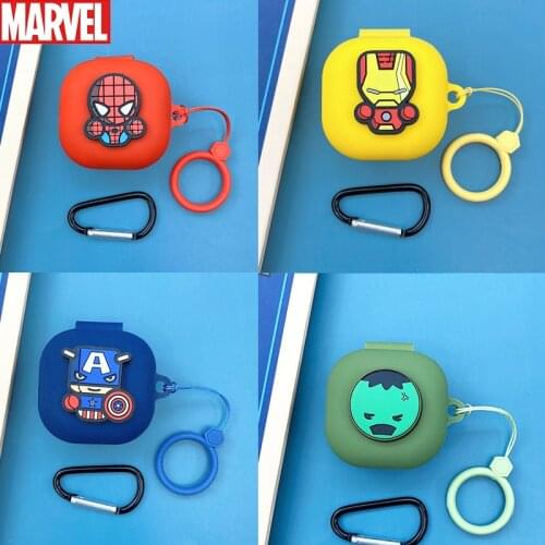Marvel Cartoon Silicone Earphone Case For Samsung Galaxy Buds Live Headphone Cover With Hook For Samsung Galaxy Buds Live Pro