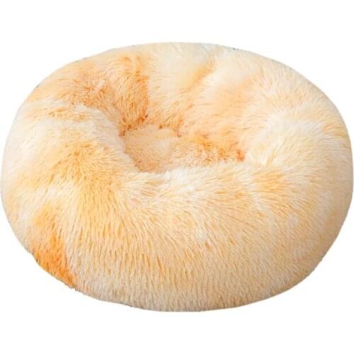 Super Soft Donut Bed long Plush Cat Mat Fluffy Dog Beds For Large Dogs Labradors House Round Cushion Pet
