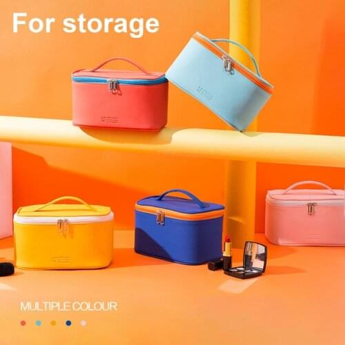 Faux Leather Ultralight Cosmetic Storage Bags Fashion Travel Bag Stain Resistant for Business Trip