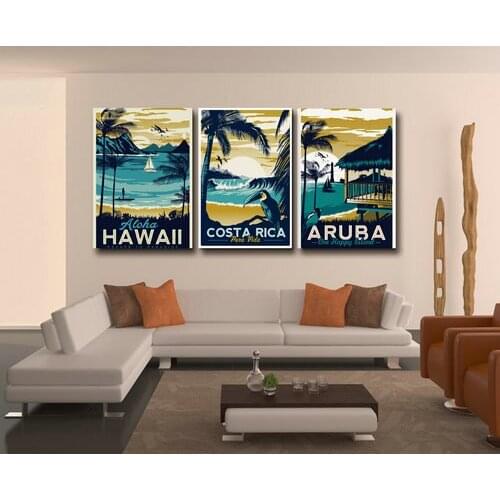 Hight Quality Nordic Modern Urban landmark Canvas Painting Cartoon Scenery Art Wall Art Home Decoration No Frame