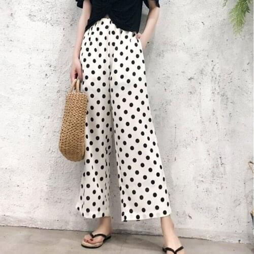 High Quality 2021 Wide-leg Womens Pants High Waist Full-length Loose White Black Pants Casual Long Pants Women Trousers Y851