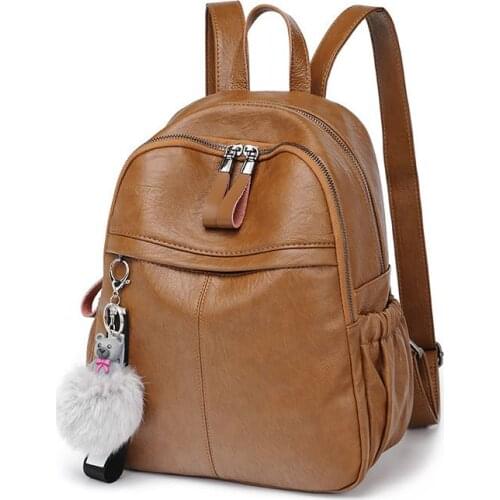 Women Leather Backpacks ladys travel backpack sac a dos femme backpacks for teenage girls Preppy high quality backpack S2380