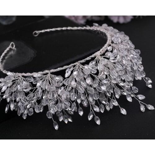 ZMHP361 Sparkling Full Rhinestone Bride Crown Wedding Bachelorette Party Girl Hair Accessories Silver Headwear Handmade