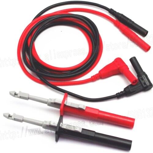 1m/3ft/39in 4mm Test Lead Silicone Shrouded Right +Test clip set insulation piercing alligator Probes For Car Circuit Detection