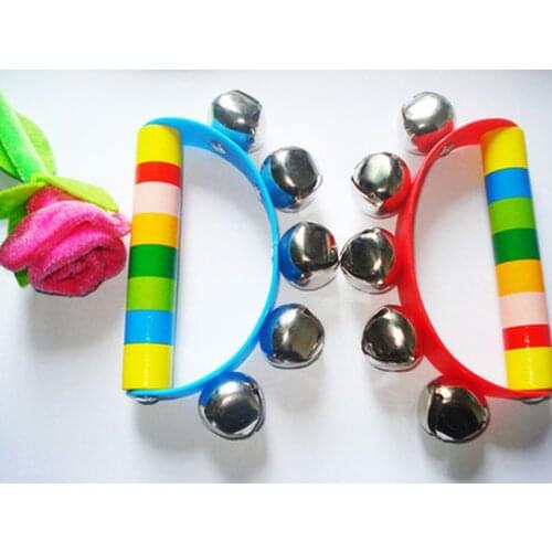1PC New Arrival Wooden Shaking Handbell Rattle Sound Toy Musical Instrument Gift for Baby Kid Child Toys For Fun