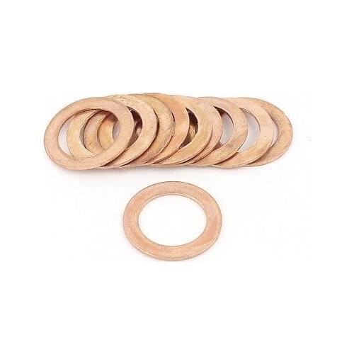 10pcs 16mm x 24mm x 1mm Copper Flat Washer Ring Seal Fastener Fitting