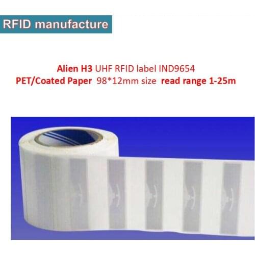 100pc/lot RFID UHF Alien h3 wet inlay Label Sticker 865Mhz 915mhz passive rfid EPC Class1 Gen2 for vehicle access control