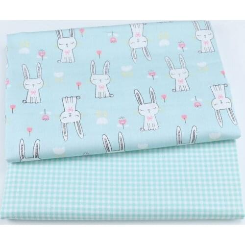 New 100% Cotton Printed Rabbit Fabric Patchwork Cloth for DIY Sewing Quilting Fat Quarters Material For Baby&Child