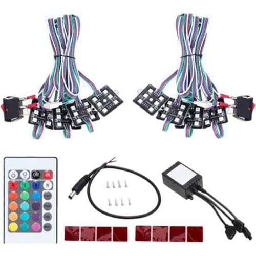 2020 new sale 8Pcs 48 Car LED Rock Lights Kit Waterproof Truck Bed Under Body LED Lighting RGB Control+IR Remote
