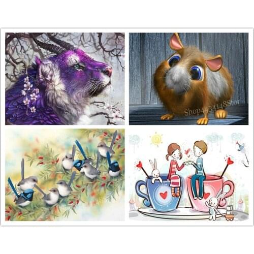 ArtBack 5d diy diamond painting leopard bird icon full square / round rhinestone animal diamond mosaic