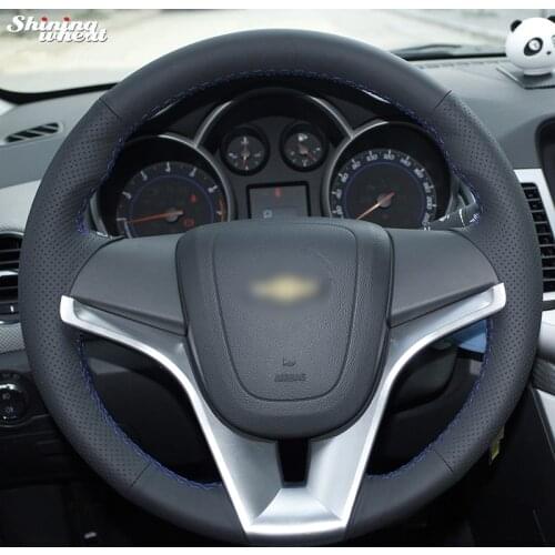Shining wheat Black Leather Car Steering Wheel Cover for Chevrolet Cruze 2009-2014 Aveo 2011-2014 Orlando 2010-2015 Holden