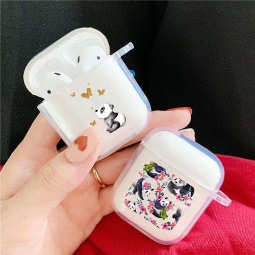 Cute Panda Baby AirPods Case For Airpod 1 2 Cases Silicone Wireless Bluetooth Earphone Cover Clear TPU For Airpods Pro 3 Coque