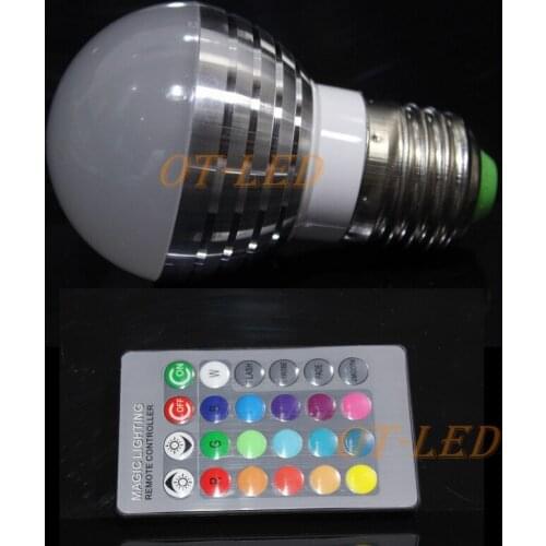 1Pcs AC85V-265V E27 E14 dimmer LED RGB Bulb Candle lamp 5W LED RGB Spot light magic Holiday lighting+IR Remote Control 16 colors