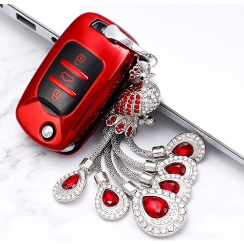 For Wuling Baojun 310 510 560 630 730 TPU Car 3 Button Key Case Holder Cover Bag Shell Keychain Key Protector Accessories