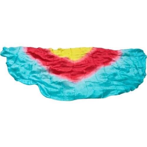 Design 100% Real Silk Belly Dance Veil Cheap Dance Veils Blue Gradient Semicercle Veil Wholesale 250*114cm Yellow Turquoise