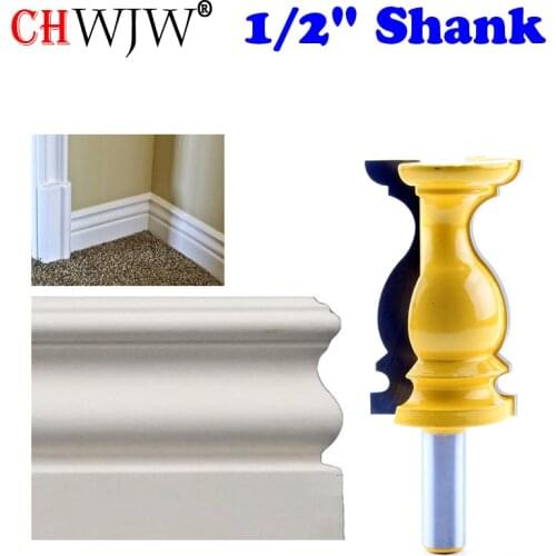 CHWJW 1PC 1/2" Shank Architectural Cemented Carbide Molding Router Bit Trimming Wood Milling Cutter for Woodwork Cutter Power