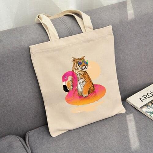 Cartoon Anime Canvas Tote Bag Reusable Shopping Bag Fashion Retro Aesthetic Printed Handle Eco Shopper Bags Shoulder Bags Women