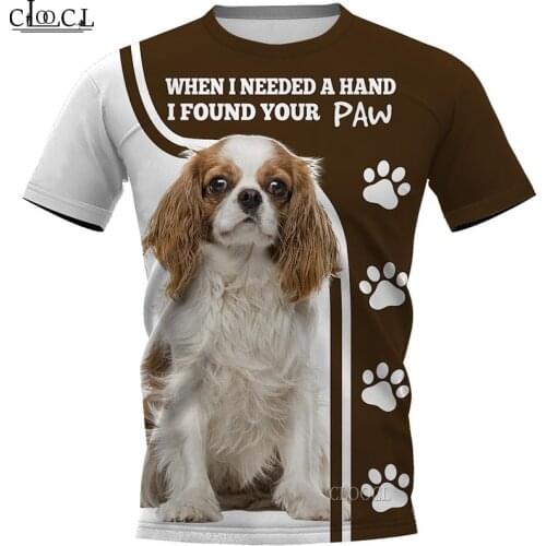 HX 2021 Newest Popular King Charles Spaniel T Shirt 3D Print Fashion Harajuku Streetwear Pullover Tops Clothes Drop Shipping