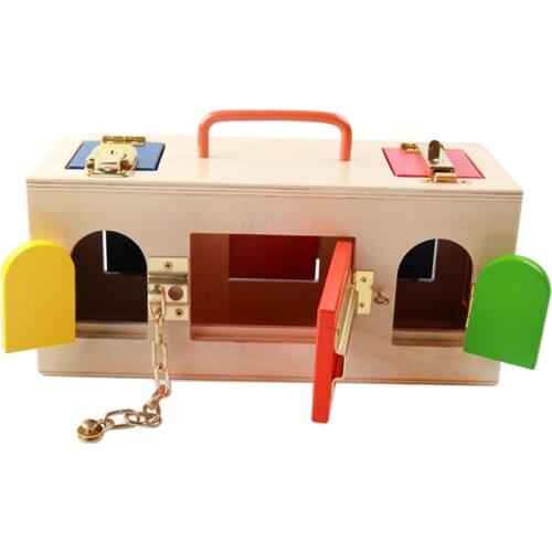 Montessori Toys For Kids Colorful Lock Box Wooden Early Educational Baby Sensory Preschool Training Game Children Memory Game