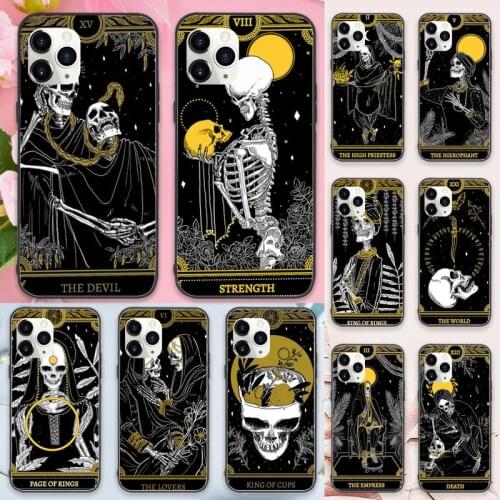 Card skull Tarot grim Reaper Phone Case for iPhone 11 12 mini pro XS MAX 8 7 6 6S Plus X 5S SE 2020 XR Luxury brand shell funda