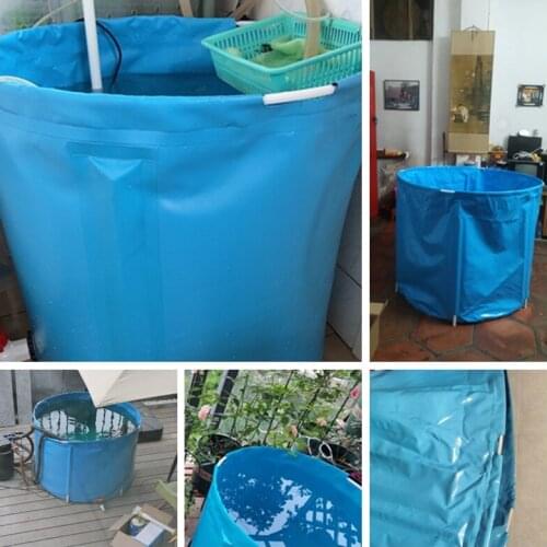 Circular Canvas Water Pool Tarpaulin Home Aquarium Fish Tank Children Swimming Pool Aquaculture Water Tank With Support Bracket
