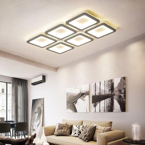 Living room lamp Simple modern atmosphere household rectangular led ceiling lamp Nordic creative personality warm bedroom lamp