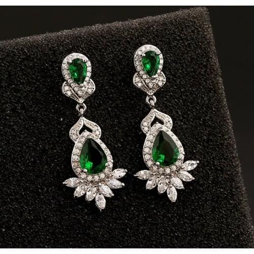 Copper Dinner With Rich Mosaic Set 3A Zircon Long Earrings For Women 2021 Trend S925 Silver Needle Korea Fashion Jewelry
