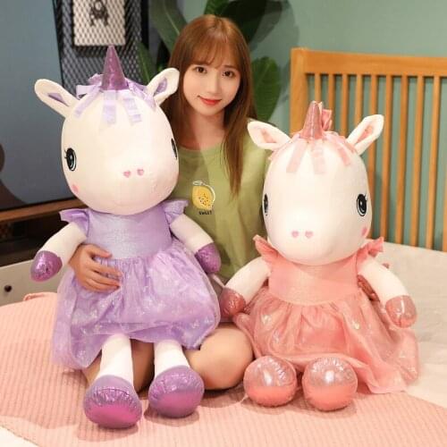 45-95cm Soft Cute Cartoon Unicorn Princess Plush Toys Stuffed Lovely Animals Pillow Doll For Girls Kids Friends Birthday Gifts