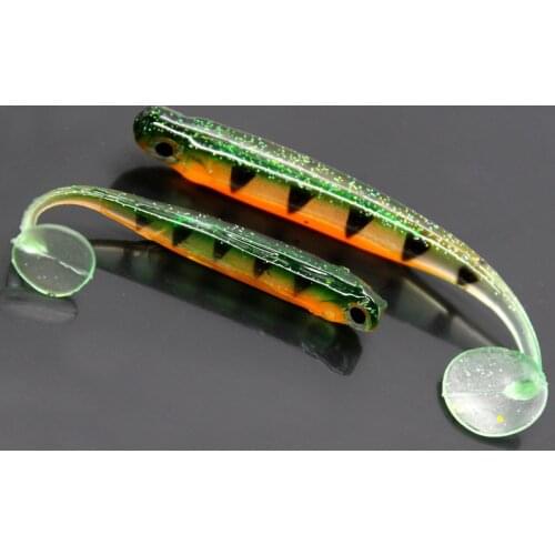 3pcs/Winter fishing 3D rainbow fish T tail fish Bionic soft bait 7cm/9cm Artificial Realistic body Swing down Sea fishing lure