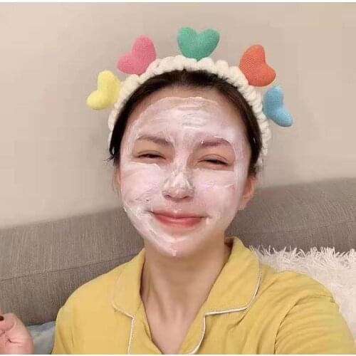 Face Wash Headband Love Three-dimensional Hairband Girl Cute Cartoon Headdress Rainbow Peach Heart Belt Wild Fashion
