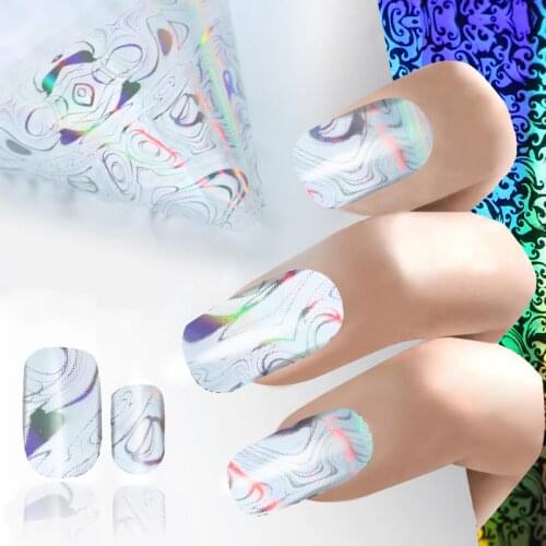 1 pc 100*4cm Transparent Rainbow Laser Transfer Nail Art Foil Universe Sticker Decals Manicure Nails tools