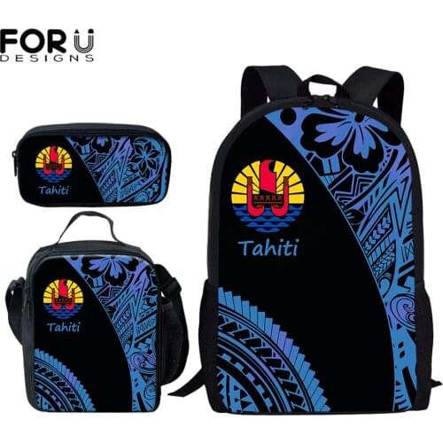 FORUDESIGNS 2021 Fashion Backpack Women Tahiti Pattern Printed School Bag for Girl Boy Satchel Kids Rucksack Children Schoolbags