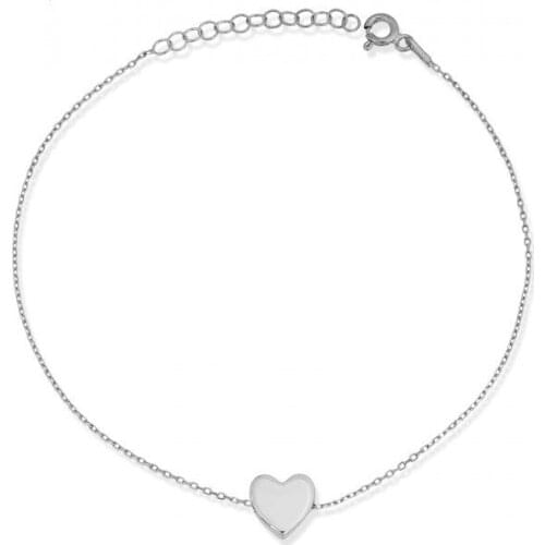 Argentum Concept-Heart Motif Silver Anklets