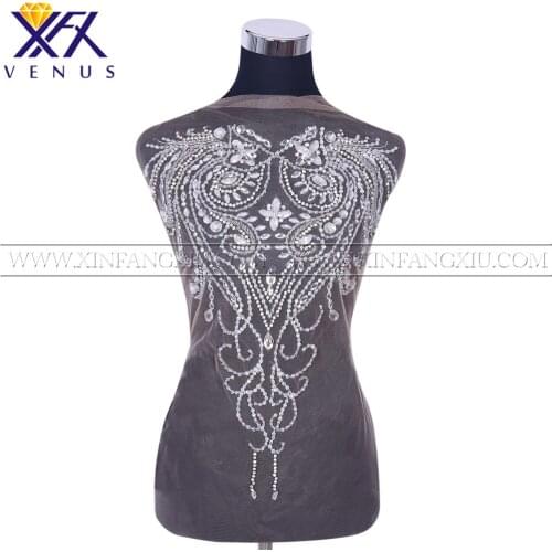 XFX VENUS 1 Piece Pretty Sewing Stone Beads Patches Beaded Patches Rhinestone Appliques Bodice Crystal Patch for Dresses