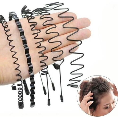 Women Wave Hairbands Non-Slip 2021 Simple Hair Hoop Plastic Headband Female Hair Band For Women Face Wash Headband Classic Black