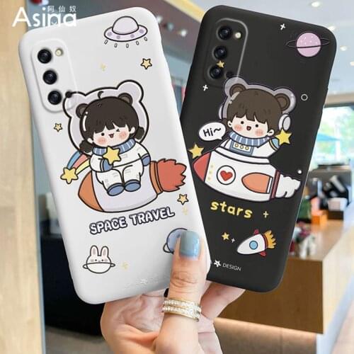 ASINA Liquid Silicone Case For OPPO Reno5 6 4 3 Pro Shockproof Cute Cartoon Cover Bumper For Realme X7 Find X3 Lite A73 A94 Capa