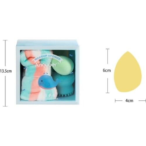 1 Set Spa Facial Headband Silicone Face Cleaning Brush Makeup Blender Sponge Kit