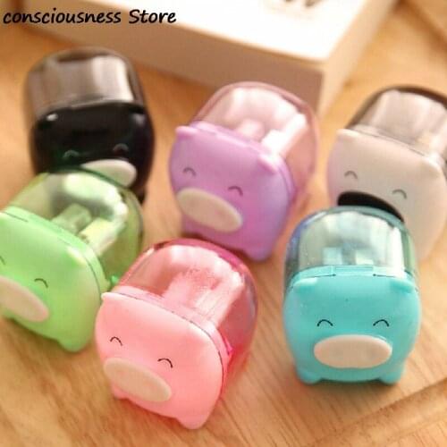 1 Pc Cute Pig Pencil Sharpener Kawaii School Supplies Stationery Items Student Prize For Kids Gift Random Color