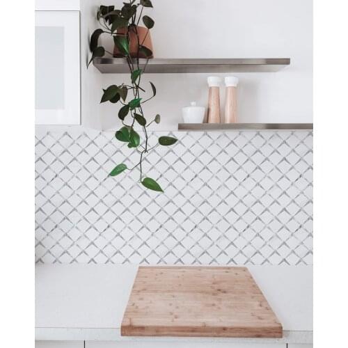 Art3d 10-Sheet Peel and Stick Backsplash, Self-Adhesive Wall Stickers Diamond Mosaic Tiles for Kitchen Bathroom( 26.4X26.4CM)