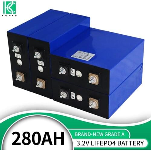 16pcs 3.2V 280Ah LiFePO4 battery 3.2v Lithium iron phosphate battery for 4S 12V 24V battery Yacht solar RV Solar Energy