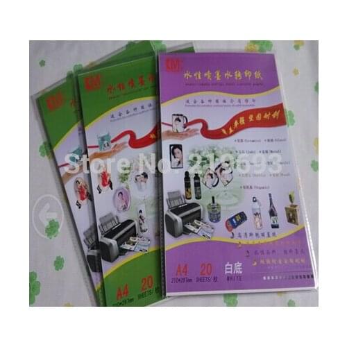 20 clear+10 white A4(210mm x 297mm) inkjet water slide decal paper