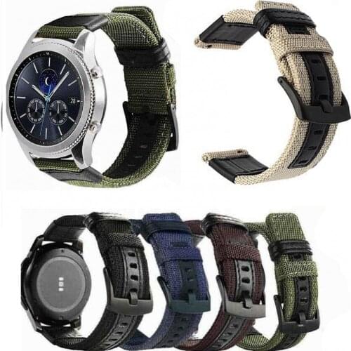 50% Off 20/22mm Canvas Watch Strap Replacement Watchband for Huawei GT2 for Samsung S3