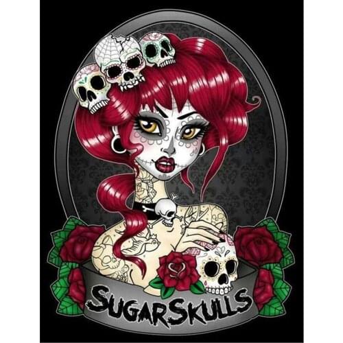 New Full round Diamond 5D DIY Diamond Painting Embroidery Cross Stitch Rhinestone Mosaic Painting Gift skull beauty home decor