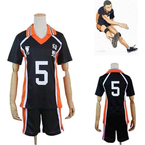 Anime Haikyuu!! Karasuno High School #5 Tanaka Ryunosuke Volleyball Club Jersey Cosplay Costume Sports Wear Uniform S-2XL