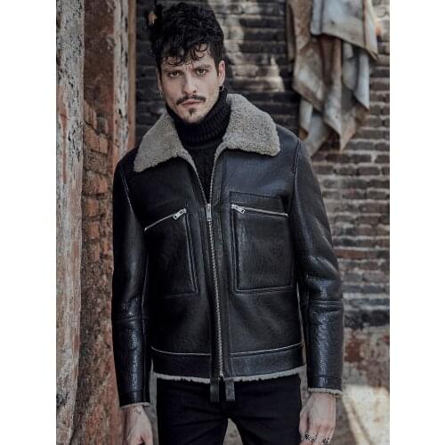B3 Jacket Original Flying Jacket Aviation Leathercraft Pilots Coat Mens Shearling Leather Jacket Mens Fur Coat