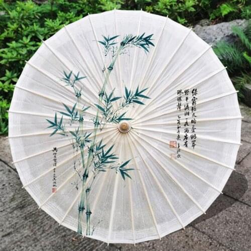 Bamboo Oil Paper Umbrella Antique Han Clothing Traditional Rainproof Pure Handmade Mens Classic Paraguas Ombrello Parasol