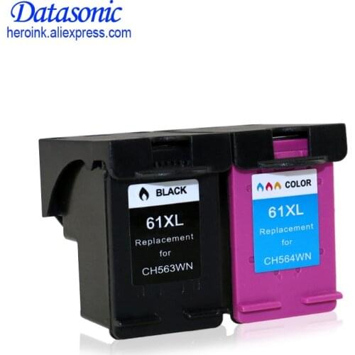 Dat 2pk 61xl 1 SET Ink Cartridge for HP DeskJet 1000 1050 1051 2050 2540 3050 3051 3052 3054 3055 J110a J210a J310a Printer