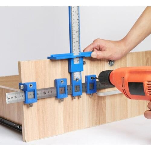Woodworking Drill Punch Locator Jig Drill Guide Cabinet Handle Knob Template Locator Hole Punch Tool for Woodworking
