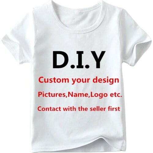 Kids Customized Print T Shirt Baby Custom Your Own Design T-shirt Boys and Girls DIY Clothes,Contact With Seller First