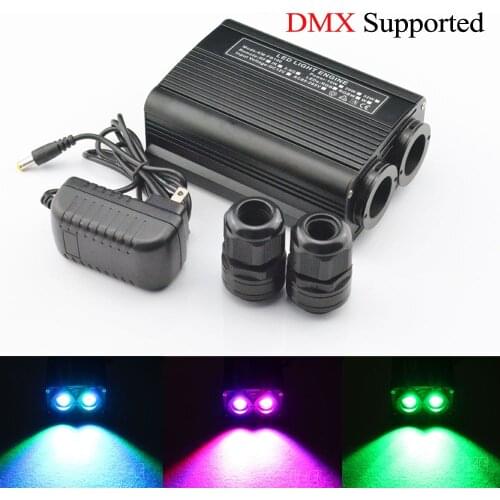 DMX 512 LED Fiber Optic Engine Driver 20W RGB double head Light Source for all kinds fiber optics